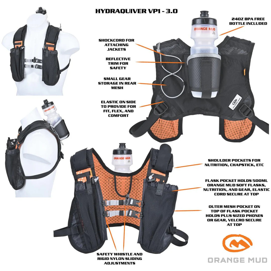 HydraQuiver Vest Pack 1 - 3.0: Ideal for road and trail running, and triathlon