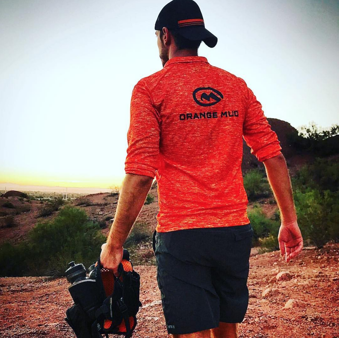 Running Base Layer, 1/4 Zip, Orange - Extra Small