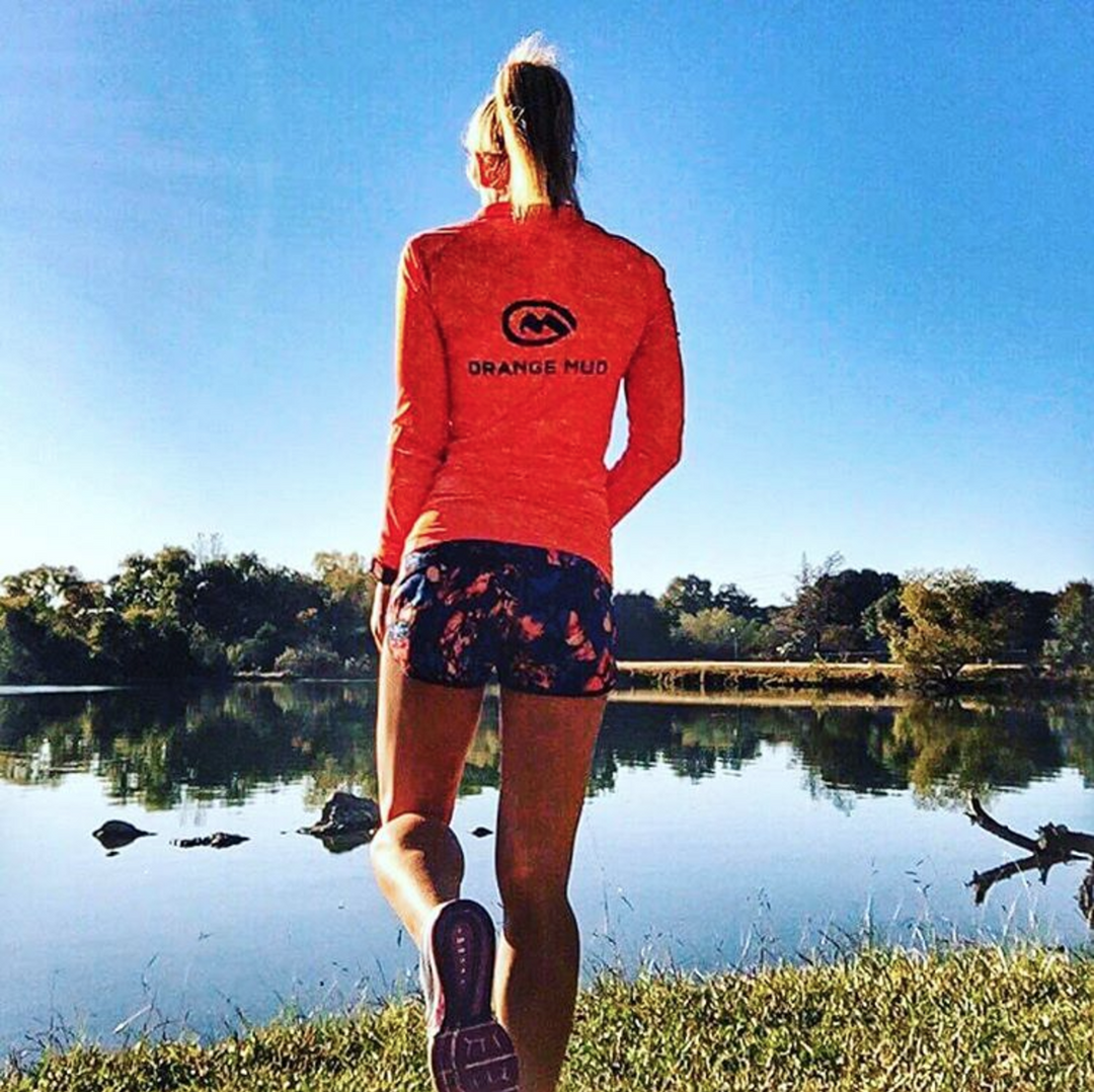 Running Base Layer, 1/4 Zip, Orange - Extra Small