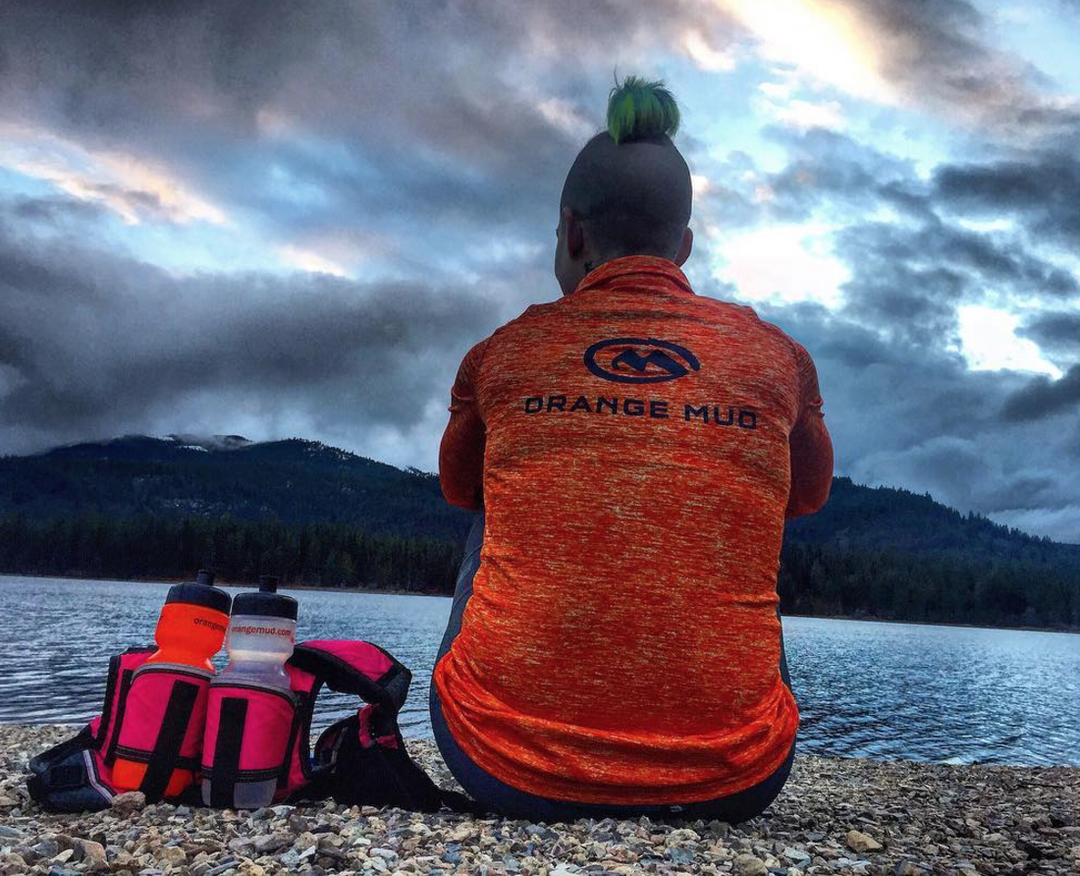 Running Base Layer, 1/4 Zip, Orange - Extra Small