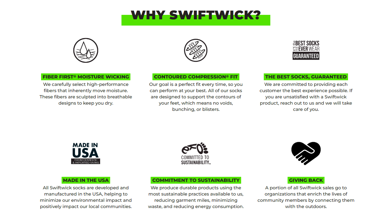 SWIFTWICK Socks  FLITE XT TRAIL -  FIVE / MID CREW - COAL - Extra Large