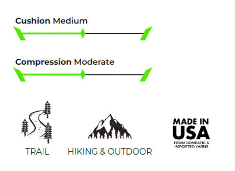 SWIFTWICK Socks  FLITE XT TRAIL - FIVE / MID CREW - COAL - Medium