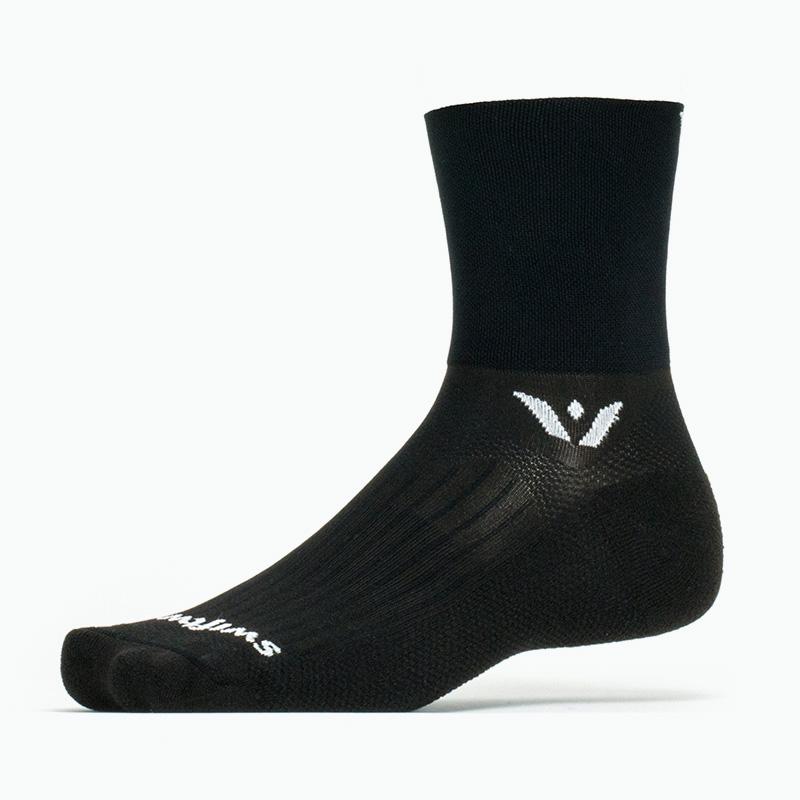 SWIFTWICK Socks  ASPIRE - FOUR / QUARTER CREW - BLACK - Large